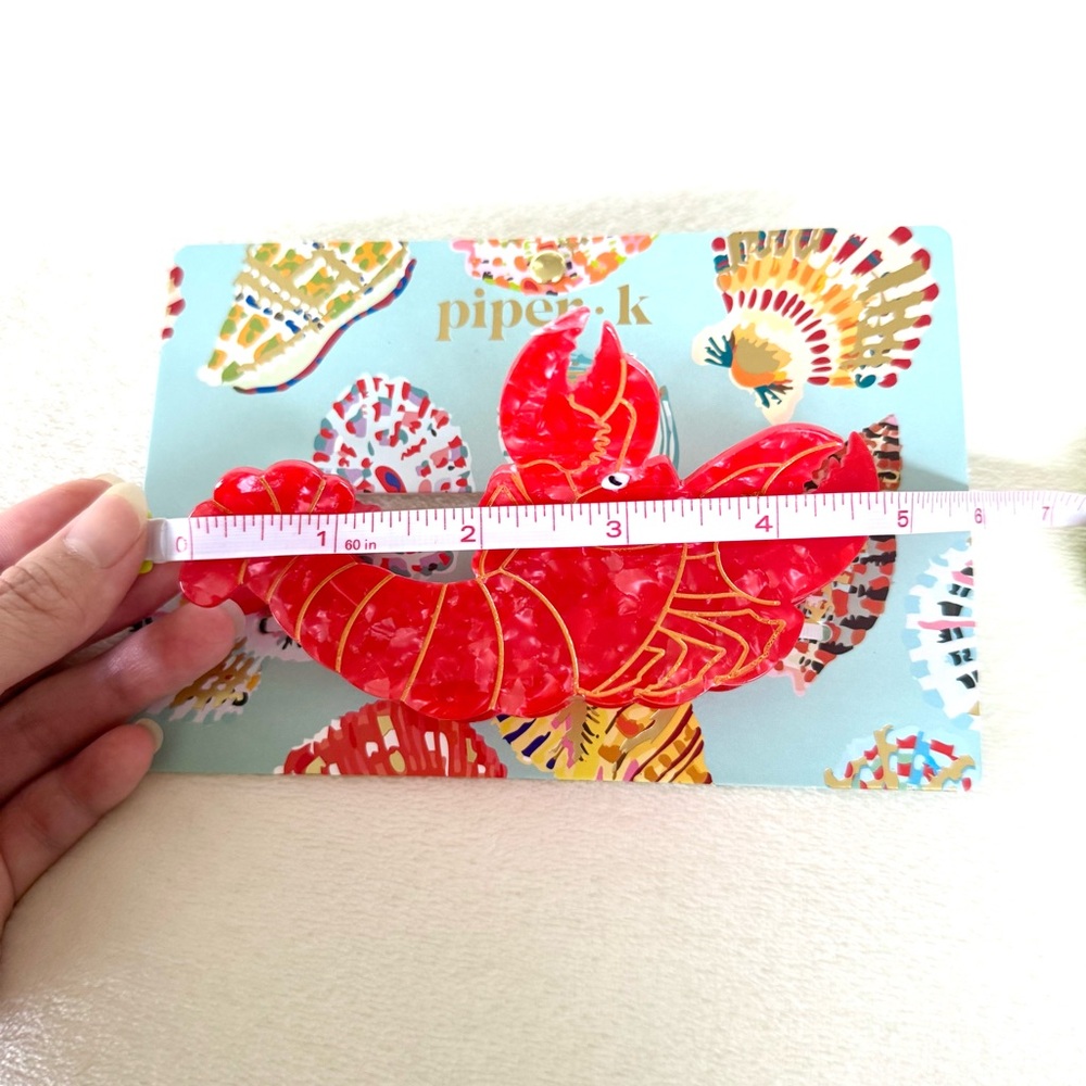 Piper K Large Red Lobster Hair Claw Clip - Picture 4 of 4
